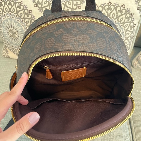 NWOT Coach Signature Brown and Tan Backpack - Picture 5 of 9